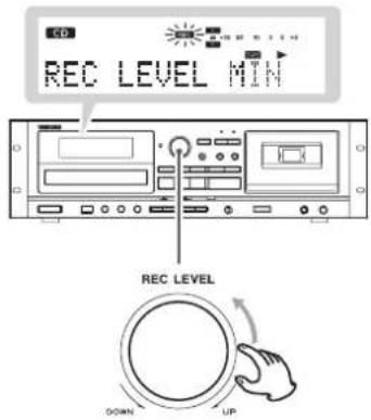 REC LEVEL MIN REC LEVEL DOWN UP
