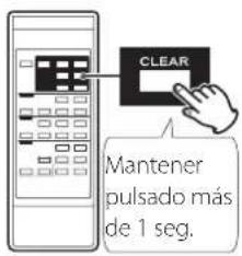 CLEAR Mantener pulsado más de 1 seg.