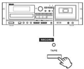 TASCAM CDA580 - Appuyez à nouveau sur la touche RECORD TAPE pour lancer l'enregistrement. - 1
