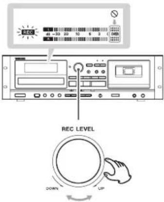 TASCAM CDA580 - Réglez le niveau d'enregistrement. - 1