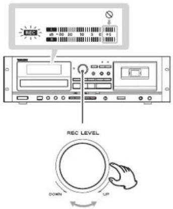 TASCAM CDA580 - Réglez le niveau d'enregistrement. - 1