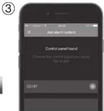 HAGER TKP100A - Installation Step 2.B : Associating an Alarm System You can easily associate a sepio Hager Alarm System to the TKP100 as follows : - 4