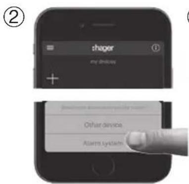 HAGER TKP100A - Installation Step 2.B : Associating an Alarm System You can easily associate a sepio Hager Alarm System to the TKP100 as follows : - 3