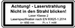 PARKSIDE PKS 1500 A1 - Attention: Laser radiation Do not stare into the beam Class 2 laser - 1