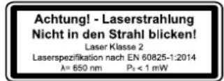 PARKSIDE PKS 1500 A1 - Atencion: Radiacion laser    No mirar directamente el trayecto del rayo    Clase de laser 2 - 1