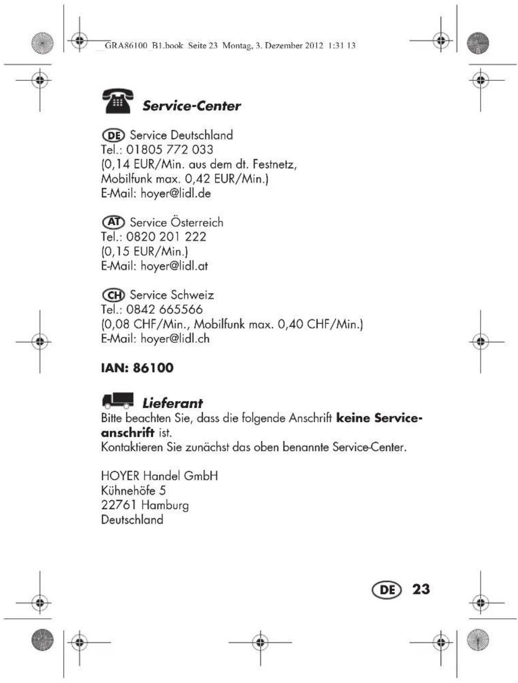 SILVERCREST SBT 3.6 B1 - Abwicklung im Garantiefall - 8