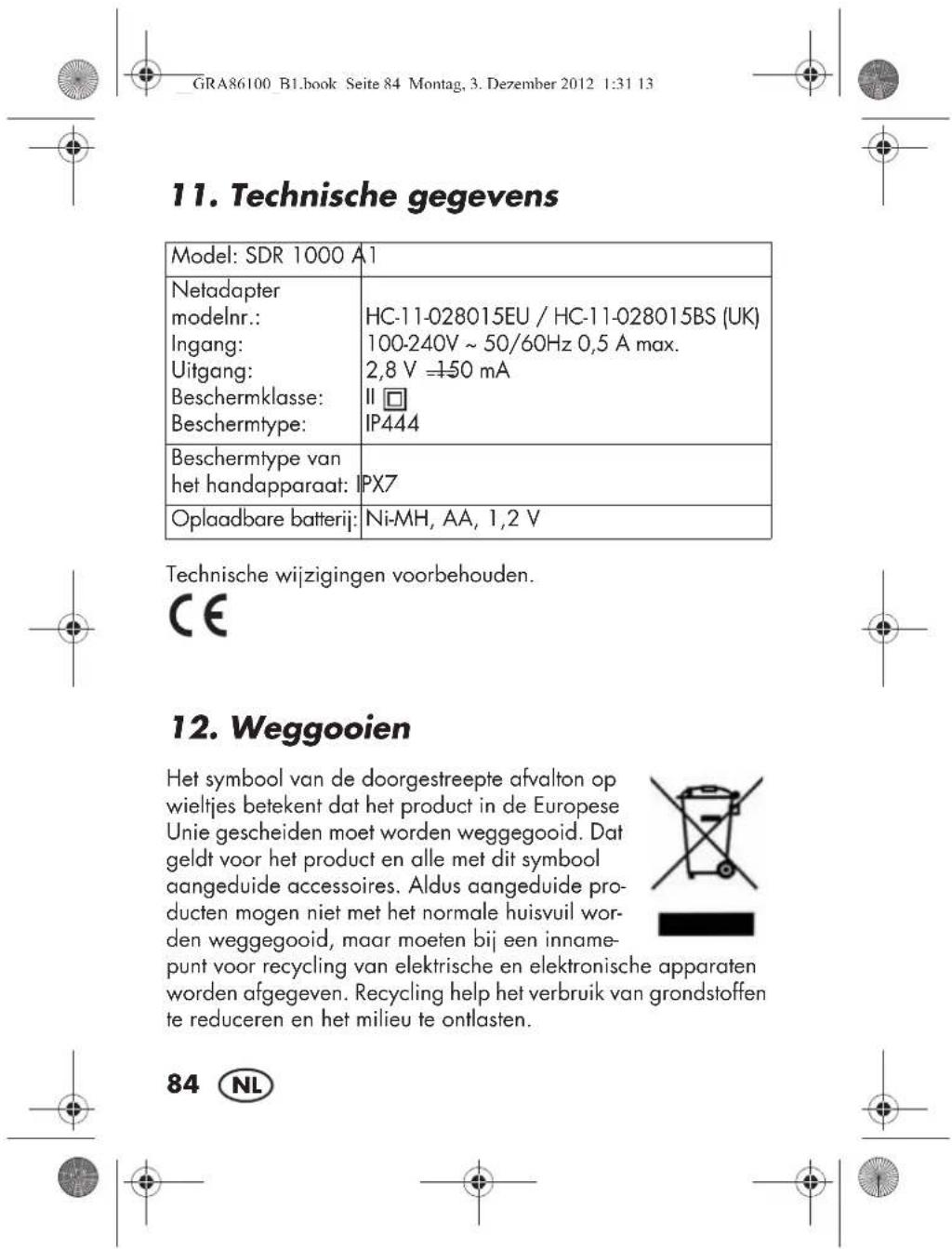 SILVERCREST SBT 3.6 B1 - GEVAAR door elektrische schok! - 3