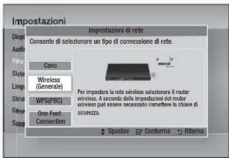 SAMSUNG HTD6759W - Impostazione di una connessione di rete wireless - Auto - 1