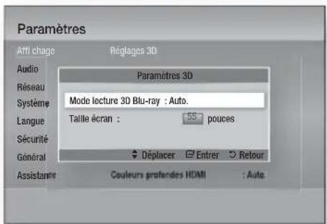 SAMSUNG HTD6759W - Paramètres 3D - 1