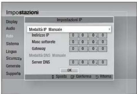 SAMSUNG HTD6759W - Impostazione di una connessione di rete wireless - Manuale - 1