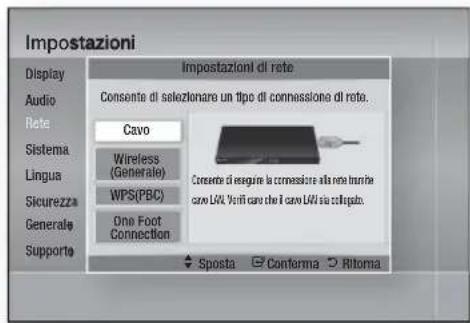 SAMSUNG HTD6759W - Impostazione di una connessione via cavo - Auto - 1