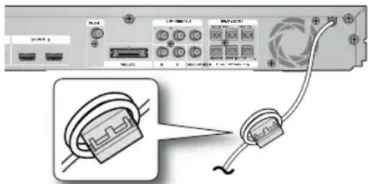 SAMSUNG HTD6759W - Fixation du noyau torique en ferrite au cordon d'alimentation de l'unité principale. - 1