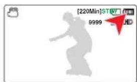 SAMSUNG HMXF90BP - Affichage du niveau de charge de la batterie - 1