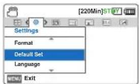 SAMSUNG HMXF90BP - Default set (réglage défaut) - 1