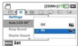 SAMSUNG HMXF90BP - Éléments de sous-menu - 3