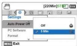 SAMSUNG HMXF90BP - Auto power off (arrêt automatique) - 2