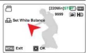 SAMSUNG HMXF90BP - Pour régler manuellement la balance des blancs - 1