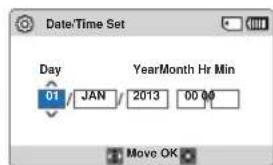 SAMSUNG HMXF90BP - Réglage initial du FUSEAU horaire et des valeurs de DATE / HEURE pour la première fois - 2