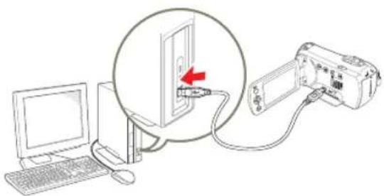 SAMSUNG SMXF700BP - Etape 1. Raccordement du câble USB - 1