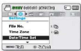 SAMSUNG SMXF50UP - DATE/TIME SET (Réglage Date/Heure) - 1