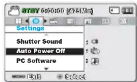 SAMSUNG SMXF50UP - AUTO POWER OFF (Arret automatique) - 1
