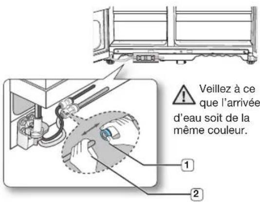 SAMSUNG RS7568THCSR - Débranchement de la conduite d'arrivée d'eau - 1