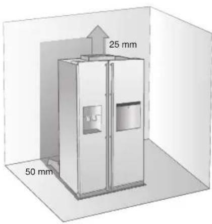 SAMSUNG RS7568THCSR - Selecting the best location for the refrigerator - 1