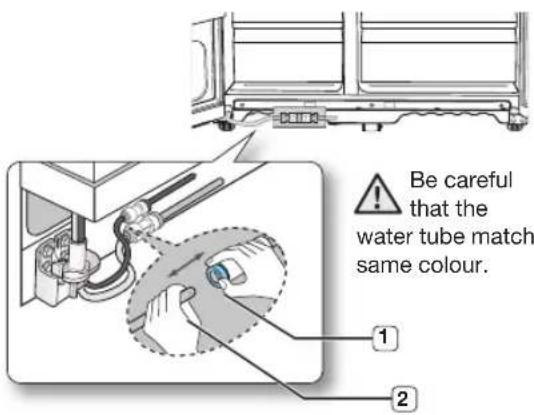 SAMSUNG RS7568THCSR - Separating the Water Supply Line from the Refrigerator - 1