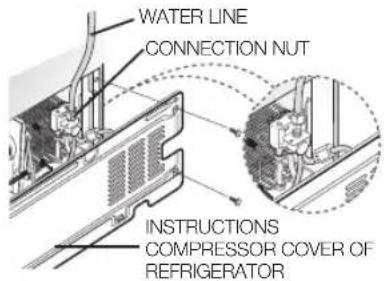 SAMSUNG RS7568THCSR - Connect the water line to the refrigerator. - 1