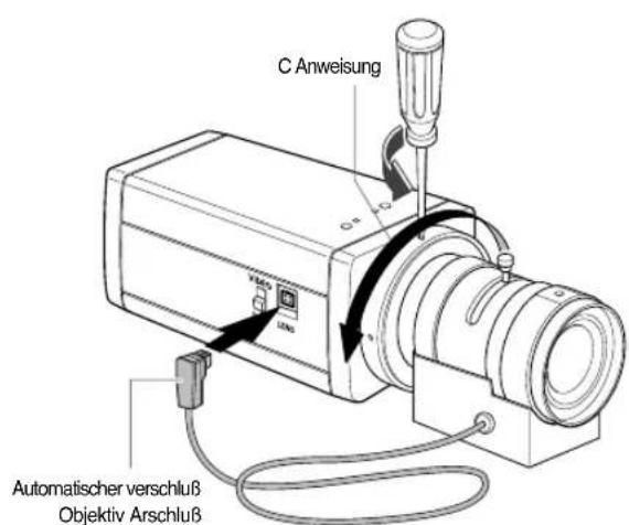 SAMSUNG SCC130BP - Einstellen des Objektivs - 1