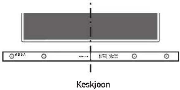 SAMSUNG HWM550 - Joondage pabermalli Keskjoon teleri keskjoonega (kui paigaldate Soundbari teleri alla) ja seejarel kinnitage Seinakinnitusjuhik teibiga seinale. - 1