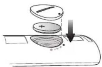 SAMSUNG HWK660 - INSTALLING THE BATTERY IN THE REMOTE CONTROL - 2