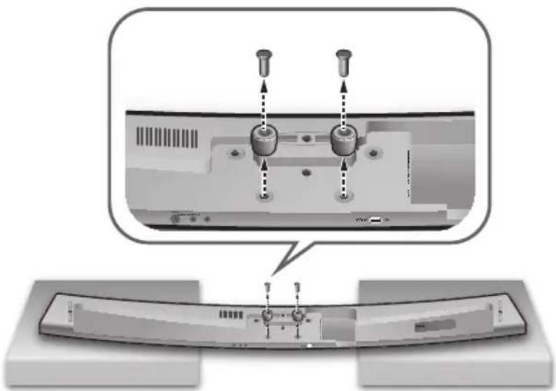 SAMSUNG HWJ7510R - COLLOCAMENTO DELLA SOUNDBAR SUL PIEDISTALLO DI UNA TV - 4