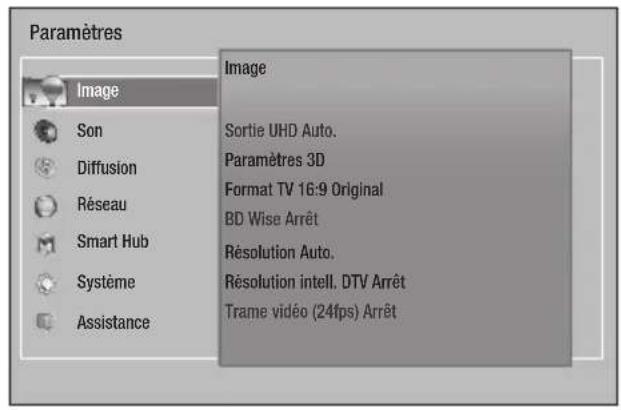 SAMSUNG BDH8900M - Accès à l'écran des paramètres - 1