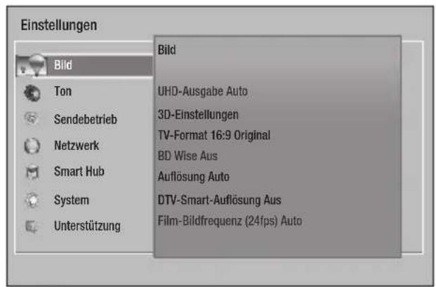 SAMSUNG BDH8500M - Zugriff auf den Einstellungen bildschirm - 1