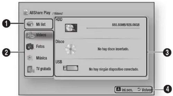SAMSUNG BDE8900 - Acceso a la pantalla de AllShare Play - 1