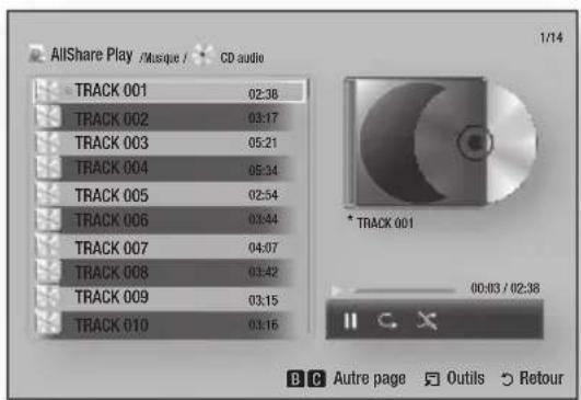 SAMSUNG BDE8900 - Répétition de pistes sur un CD audio - 1