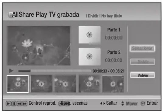 SAMSUNG BDE8900 - División de la sección de un titulo (Dividir en dos) - 1