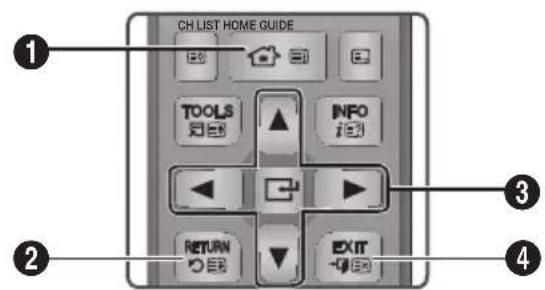 SAMSUNG BDE8900 - Tasti del telecomando utilizzati per il menu Impostazioni - 1