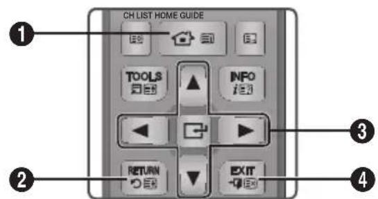 SAMSUNG BDE8900 - Botones del mando a distancia realizados para el menu de configuración - 1