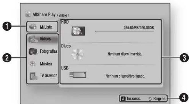 SAMSUNG BDE8900 - Aceder ao ecrã AllShare Play - 1