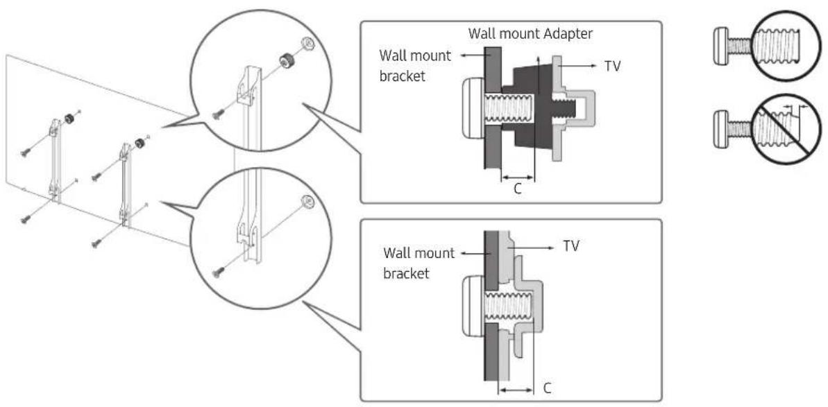 SAMSUNG UE55MU8000T - Mounting the TV on a wall - 2