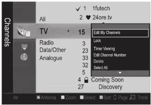 SAMSUNG UE37C6540SK - ♥ My Channels - 1