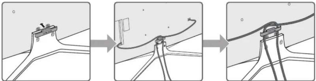 SAMSUNG UE32M5605AK - Ordnender Kabel mit Hilfe des Kabelhalters - 1