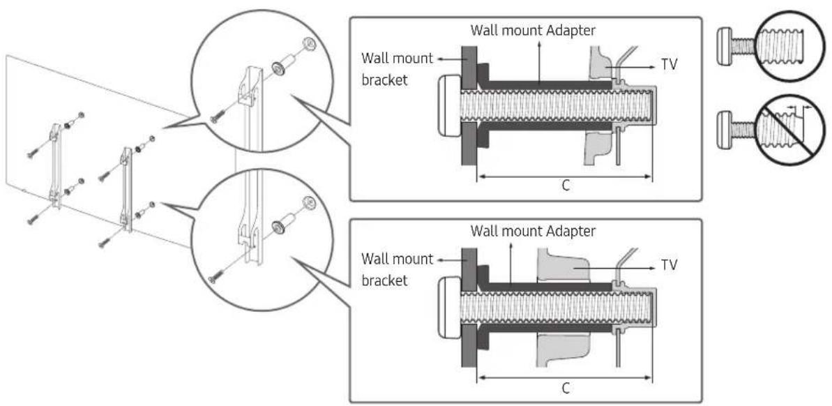 SAMSUNG UE32M5505AK - Mounting the TV on a wall - 2