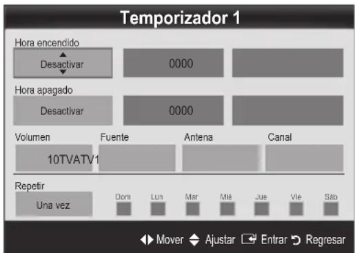 SAMSUNG UE46C6000RK - Activación y desactivación del temporizador - 1