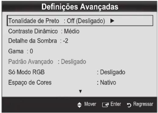 SAMSUNG UE46C6000RK - Definições Avançadas - 1