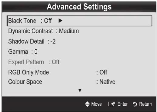 SAMSUNG UE46C6000RK - Advanced Settings - 1