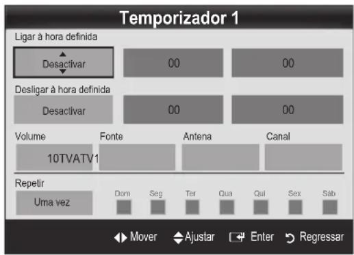 SAMSUNG UE40C9000SW - Definição do temporizador - 1
