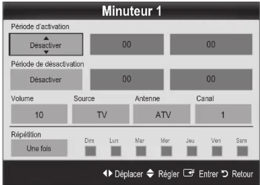 SAMSUNG UE40C9000SW - Bglage de la minuterie de mise en marche/arret - 1